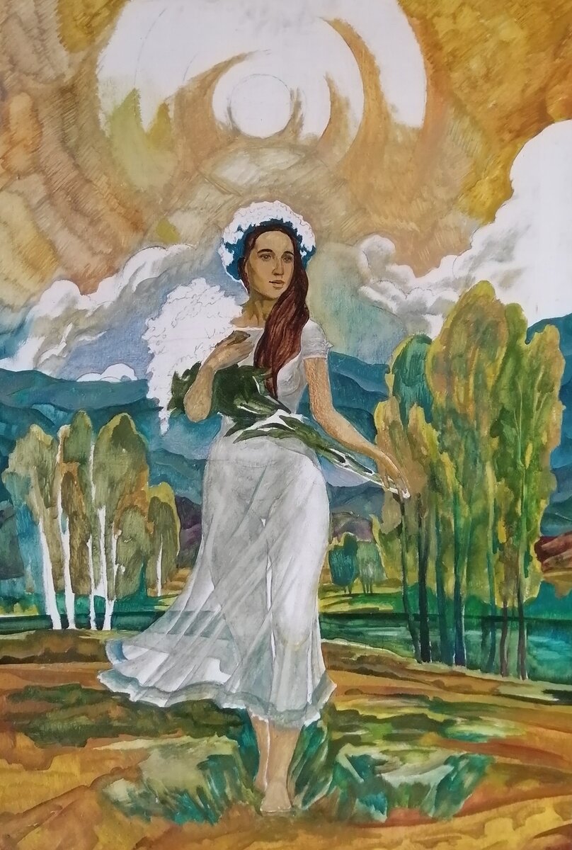 Фото автора. Тяглов А. А. "Портрет жены", незаконченная работа.