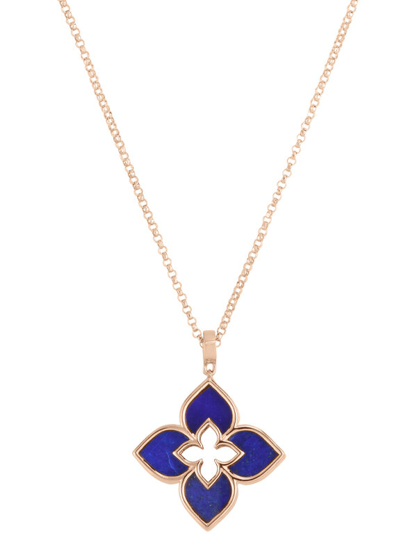 Колье Roberto Coin Venetian Princess и розового золота с лазуритом и рубином
