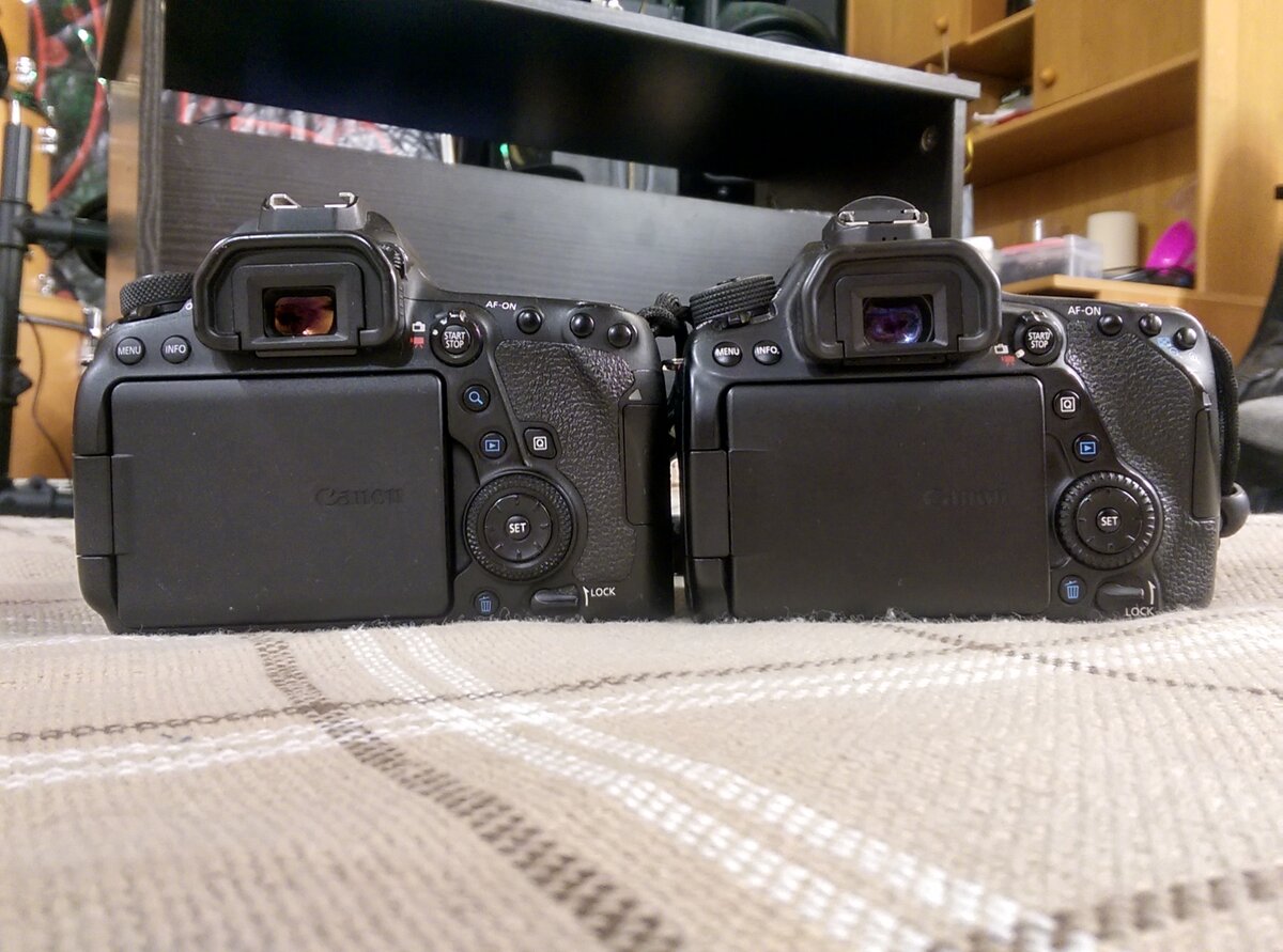 На задней панели кнопка Q изменила своё положение и была добавлена кнопка "лупы" для управления увеличением при просмотре. На мой взгляд, для тех, кто переходит с 80D на 6DII можно было оставить Q на старом месте, а на новое поместить лупу. От перемены мест эргономика не ухудшается, а вот мышечную память перестраивать бы не пришлось...