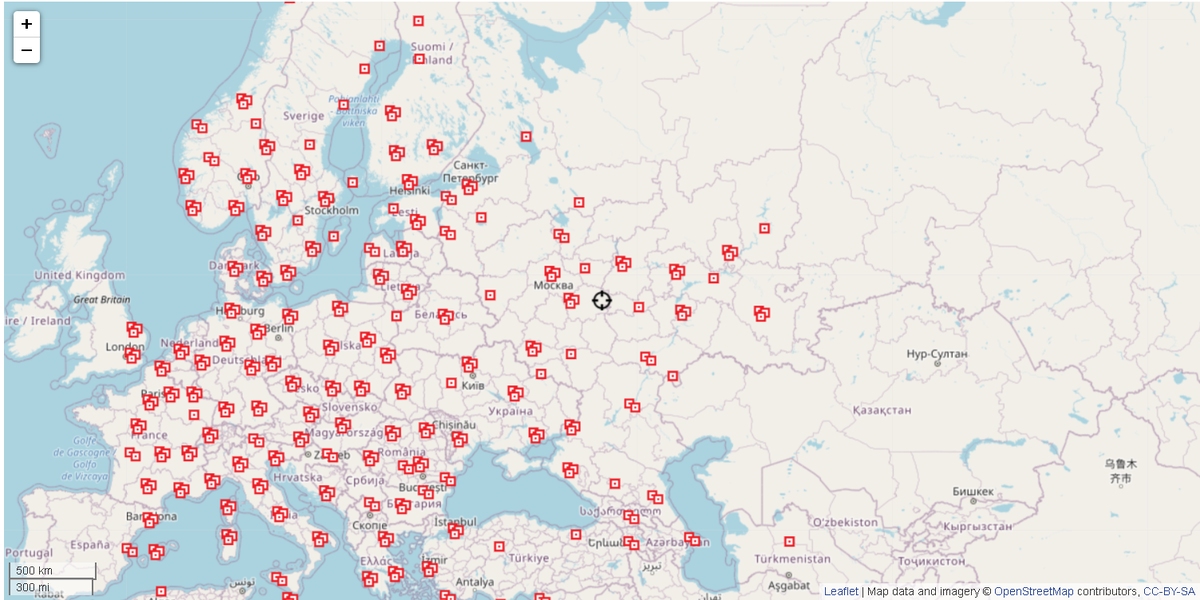 Карта построенных мест и городов. Ссылка на карту https://buildtheearth.net/map