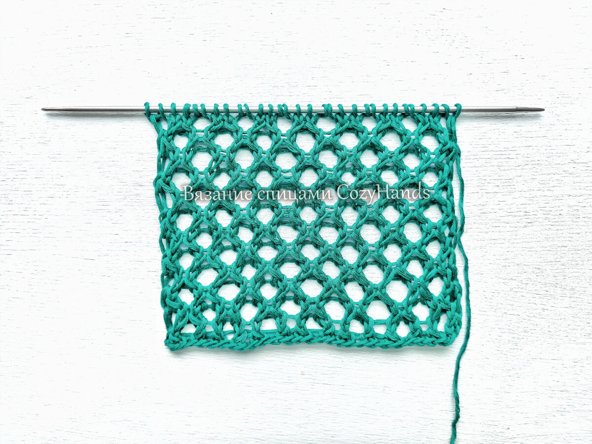 Крупная сетка спицами для вязания джемперов, туник, палантинов
