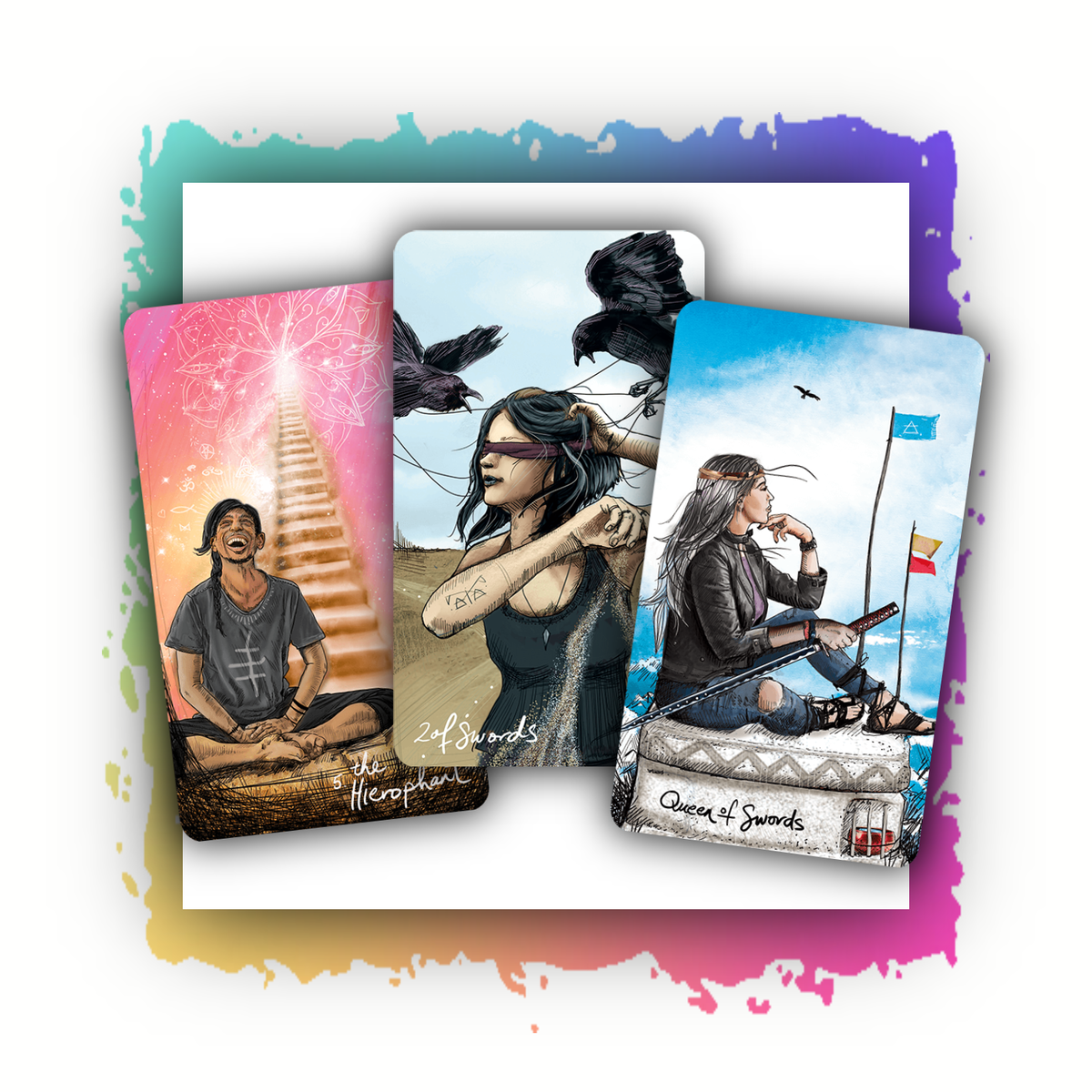 Иерофант. 2 Мечей. Королева Мечей.