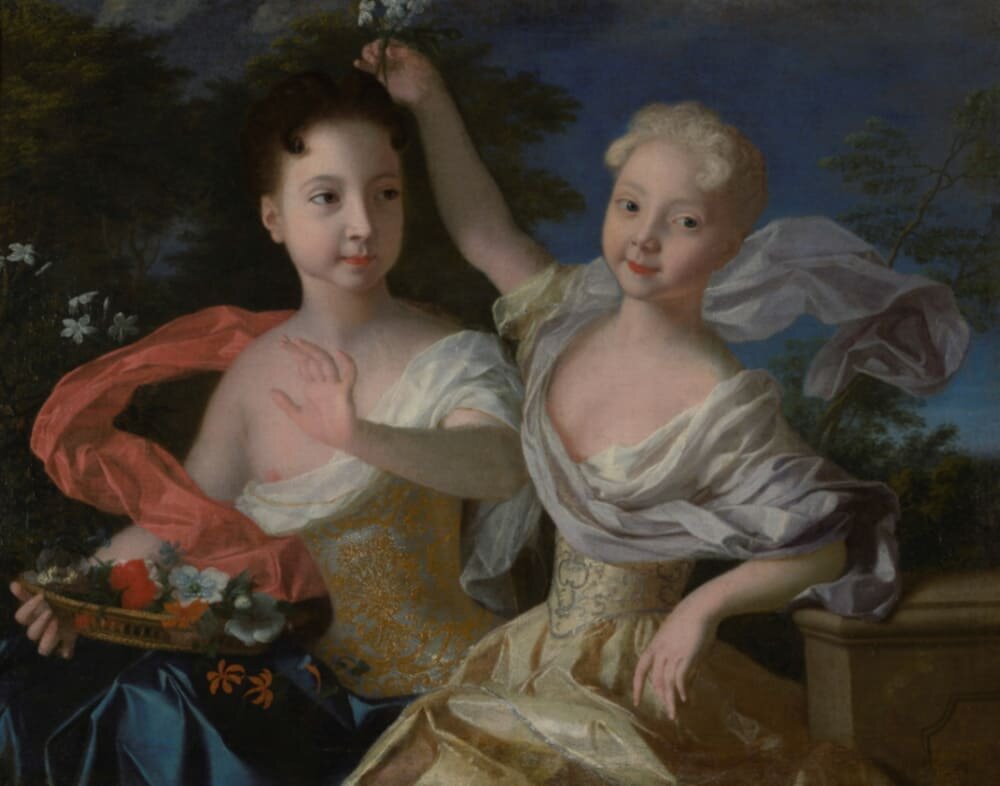 Луи Каравак (1684-1754), Портрет 1717г. Анна Петровна  (слева) и Елизавета Петровна (справа)