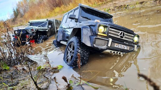 ШИПЫ на JEEP 4х4 наказывают мощный Гелендваген G500 4х4 на бездорожье ... RC OFFroad