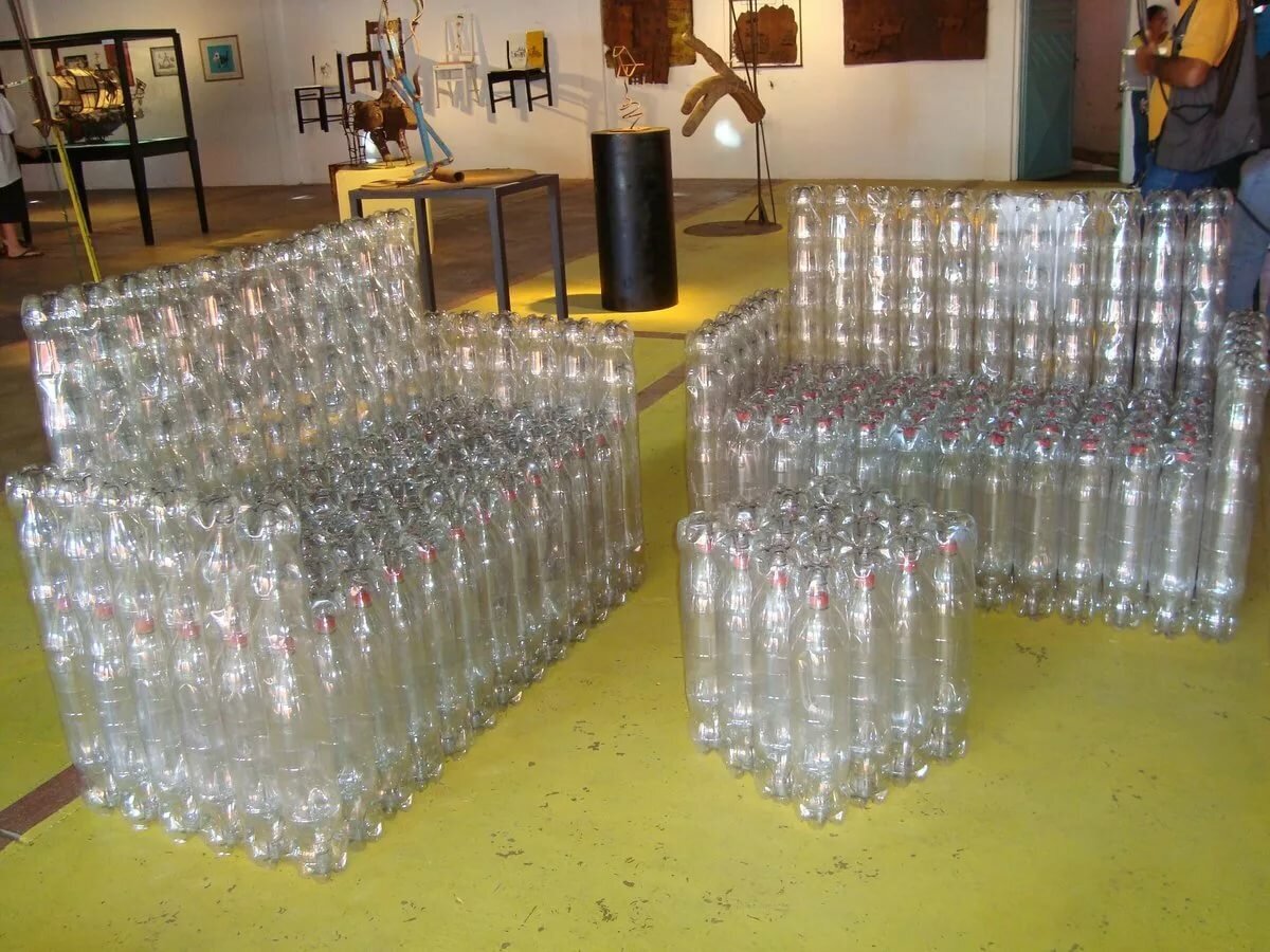 Сборка своими руками кресла из пластиковых бутылок. Изготовление мебели из пластиковых бутылок