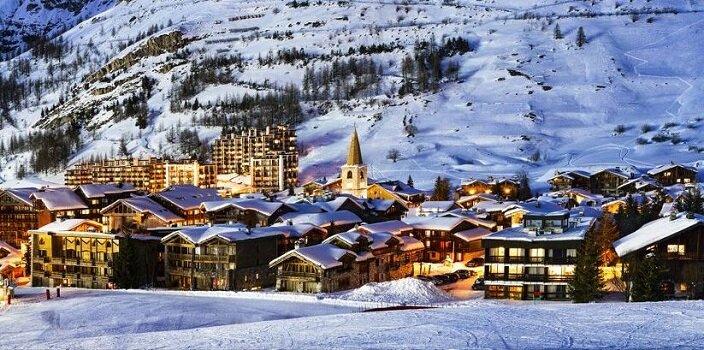 Горнолыжный курорт Валь д'изер, Франция.