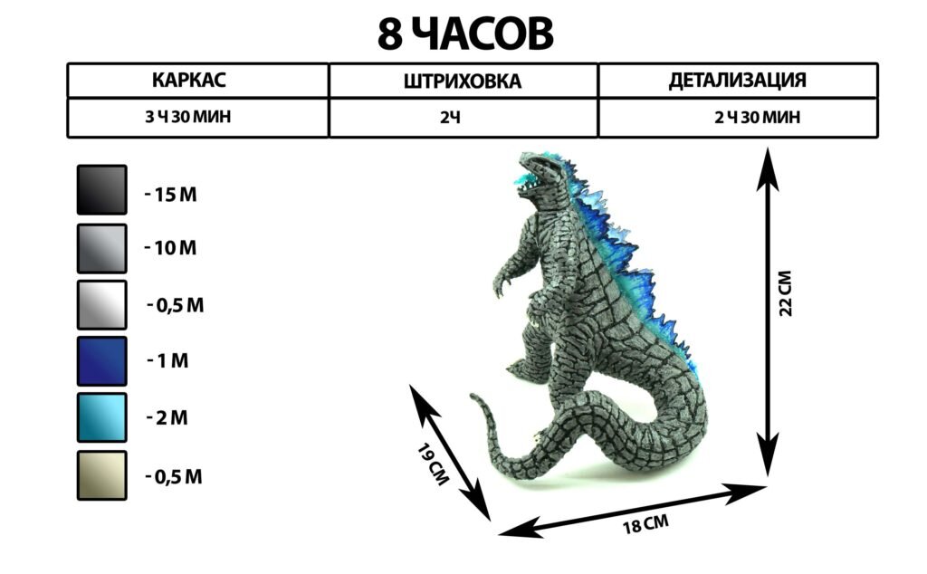 Годзилла из бумаги схема