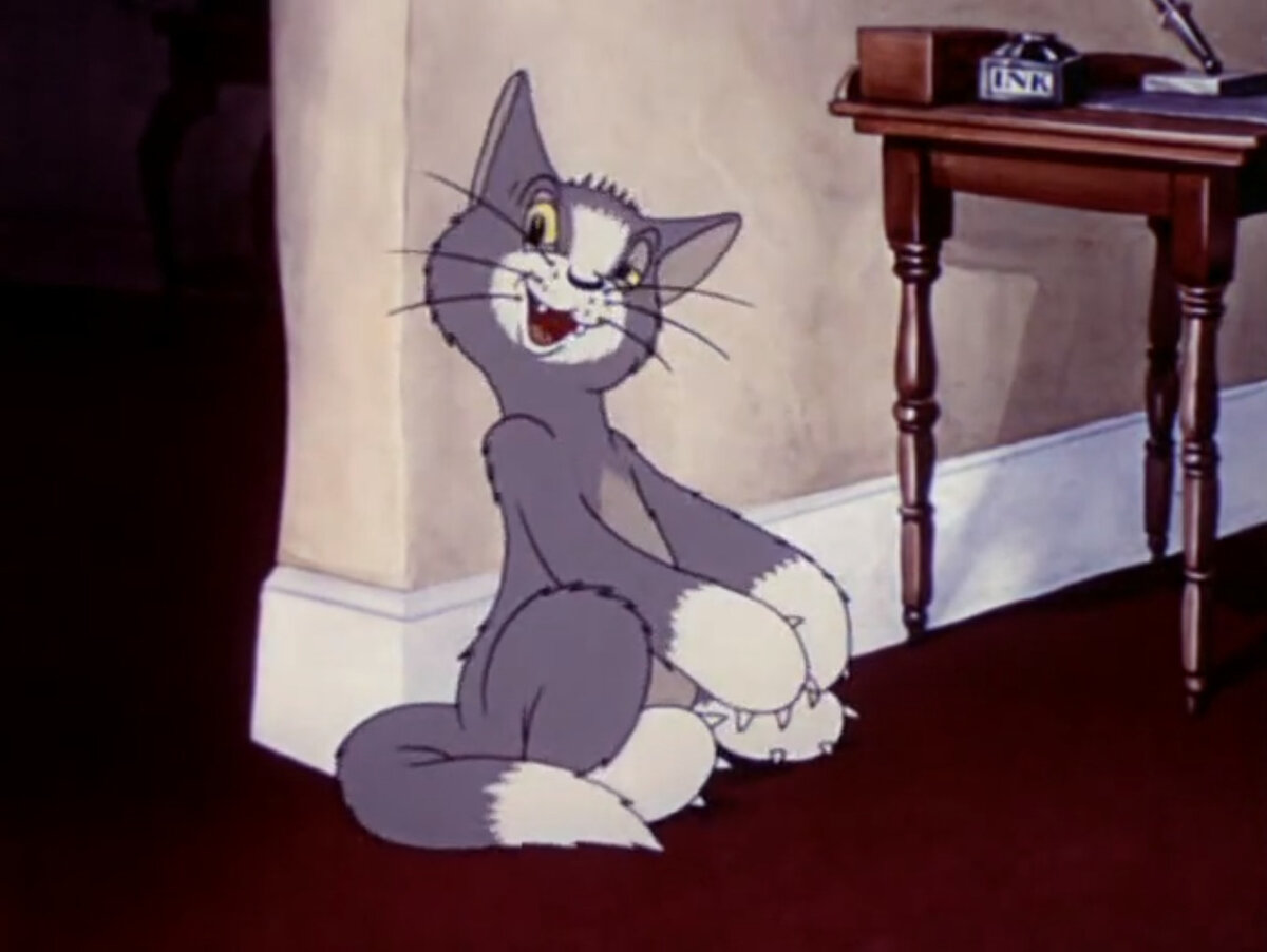 Кадр из мультфильма "За что наказали кота"
