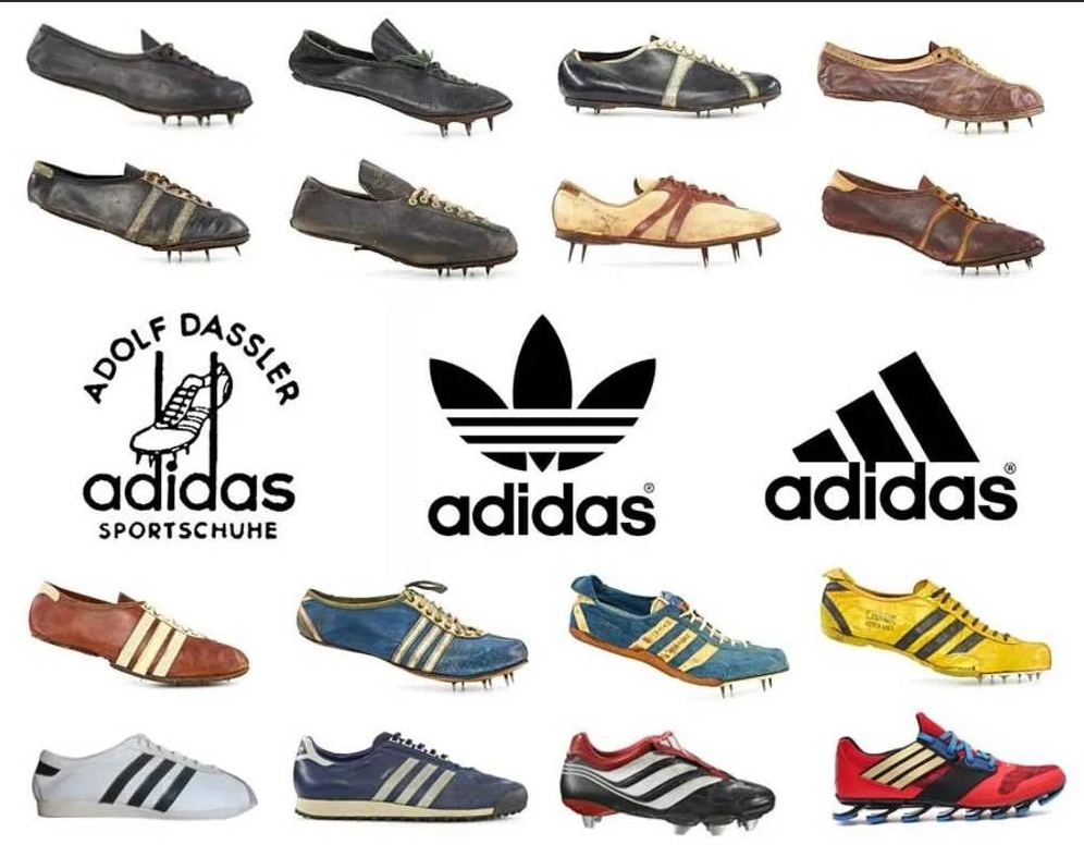 Создание адидас. Ади Дасслер кроссовки. Эволюция обуви адидас. Кроссовки adidas Эволюция.