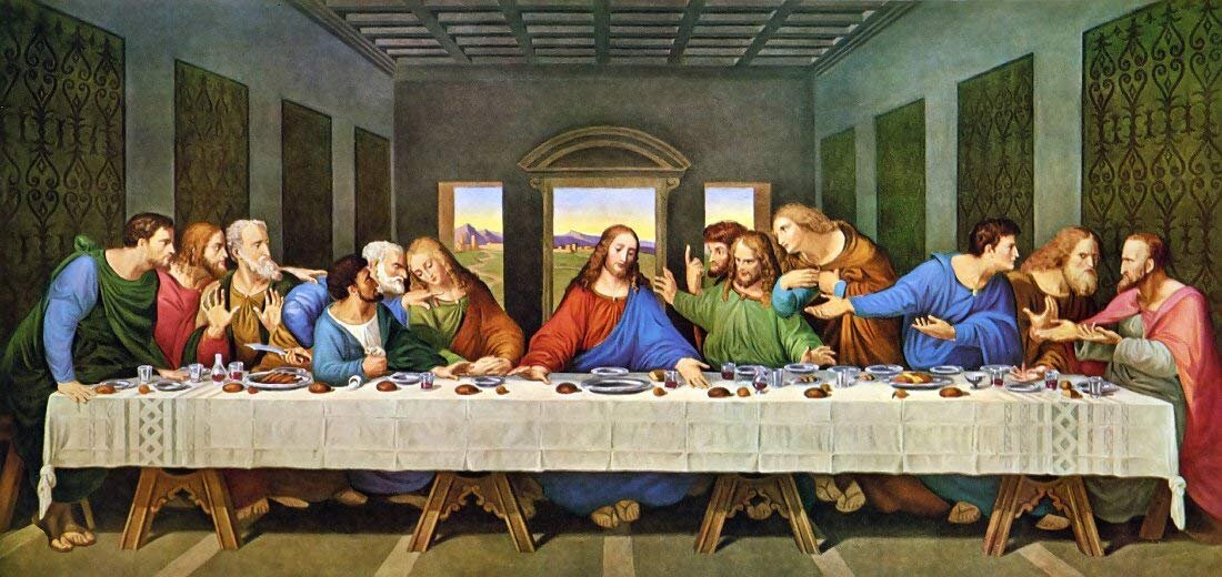 картина иисус за столом