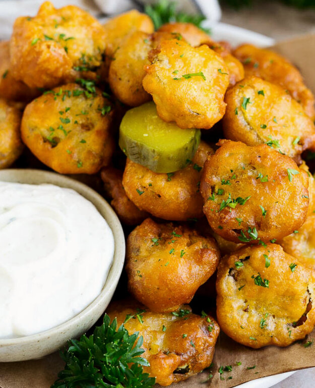 Жареные солёные огурцы