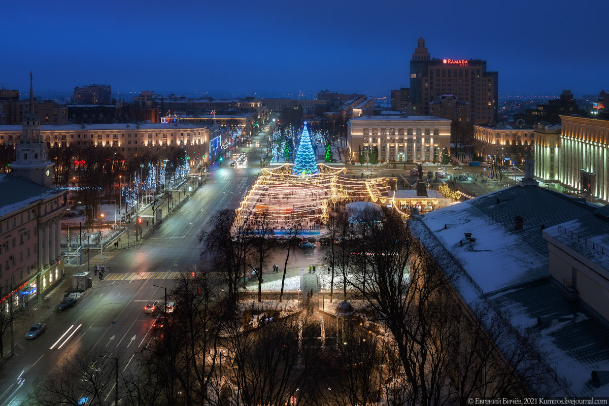 Новогодний🎄Воронеж с высоты AZIMUT Hotel | Фотоблог Евгения Бичёва | Дзен