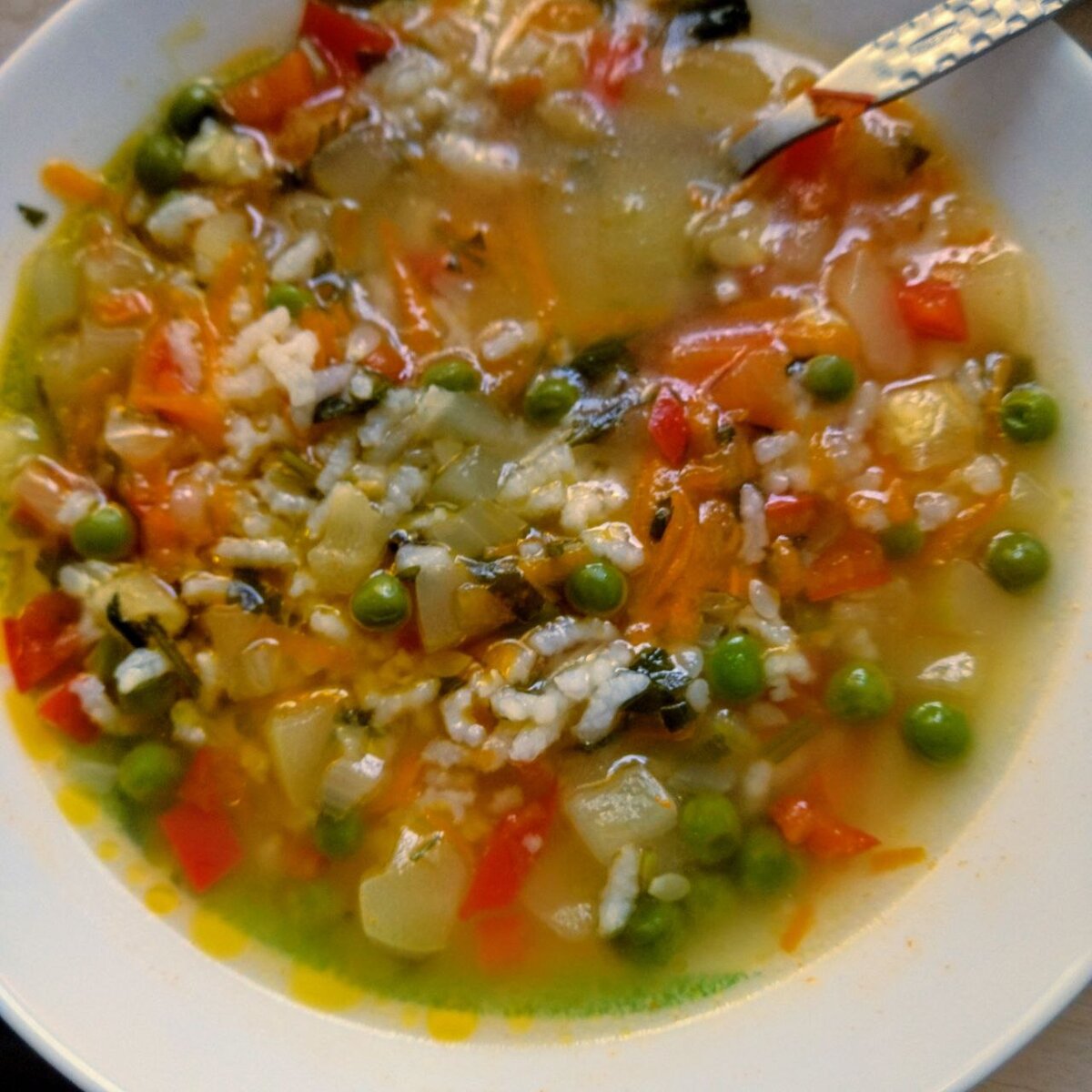 Суп с рисом из моего меню.