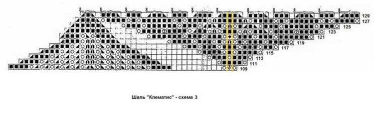 Шаль клематис спицами схема и описание для начинающих