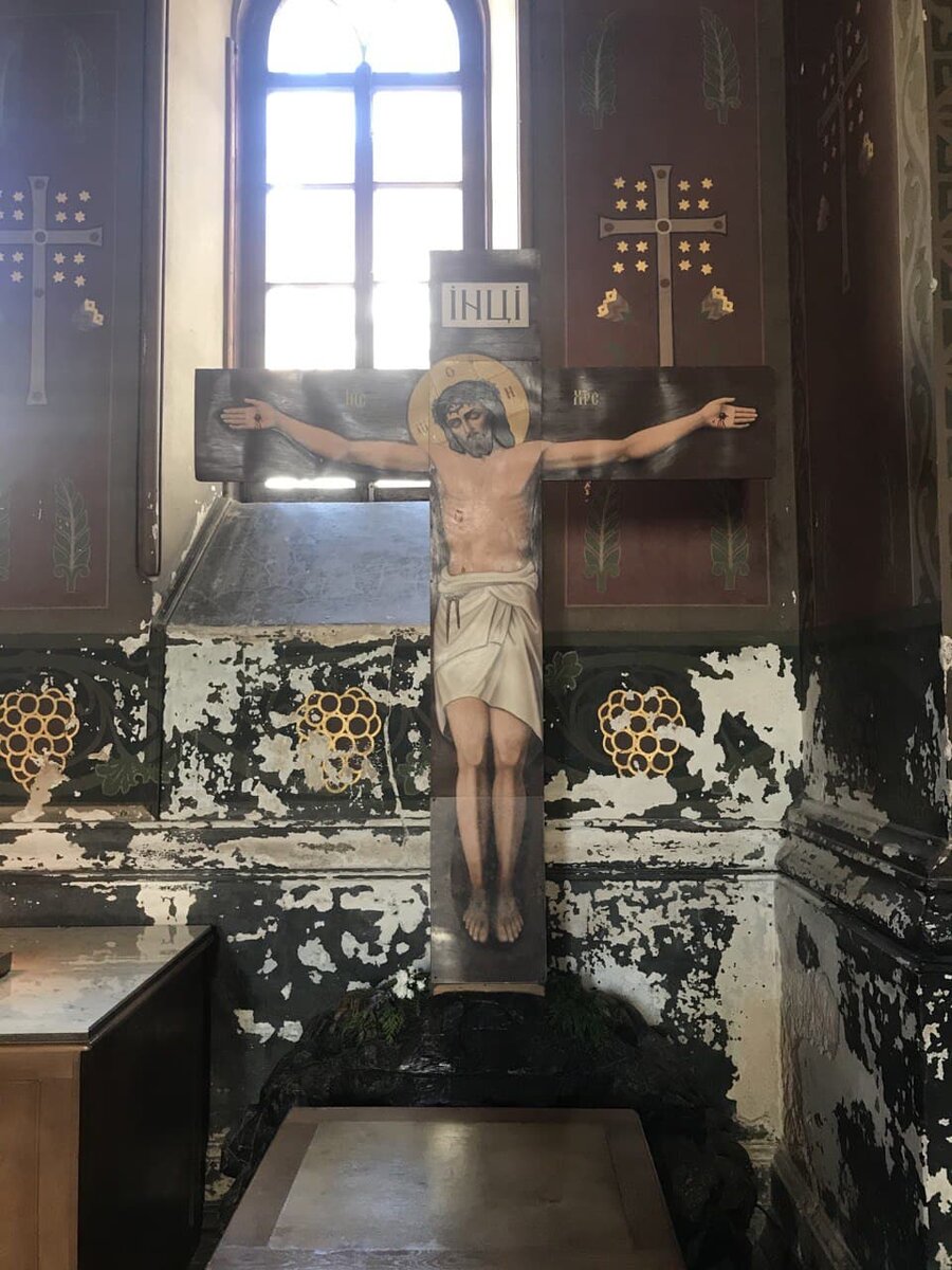 Новоафонский монастырь. Абхазия, Н. Афон, 2021 г. Фреска Христа