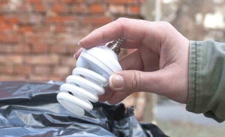 Энергосберегающие лампы нельзя выбрасывать вместе с остальным мусором