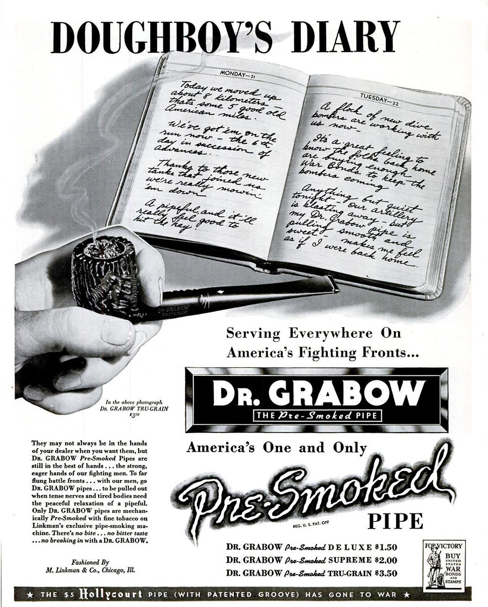 Реклама трубок Dr. Grabow, 1940-е г