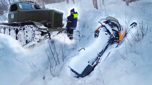 Спасение снегохода 72 часа пролежавшего в снежной ямы