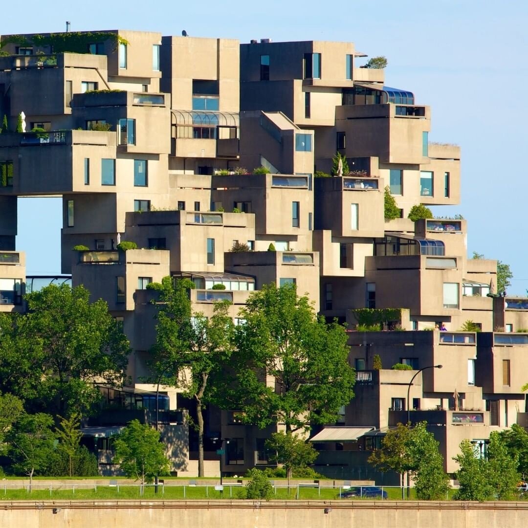 Несколько жилых. Хабитат 67 Монреаль. Хабитат 67 / Habitat 67. Многоквартирный дом Habitat 67. Монреаль, Канада.. Моше Сафди 1967 год Habitat 67. Монреаль, Канада.