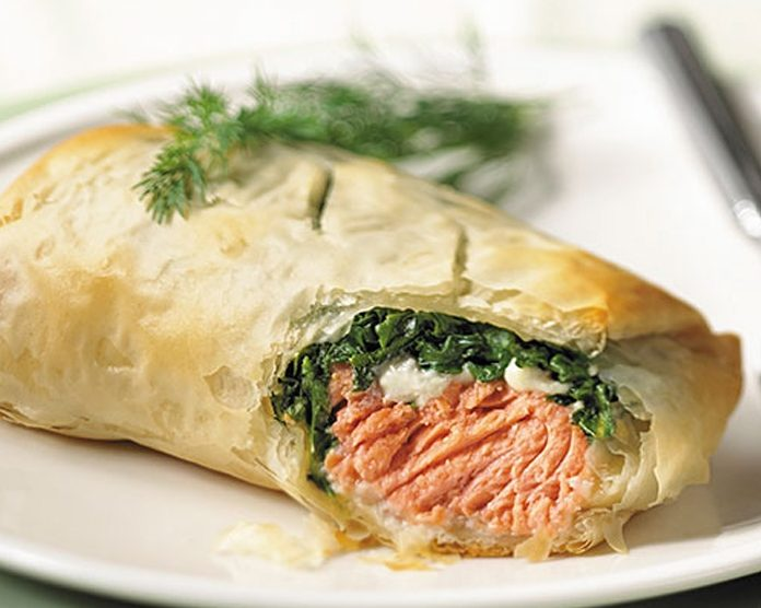 Кулебяка с рыбой и рисом