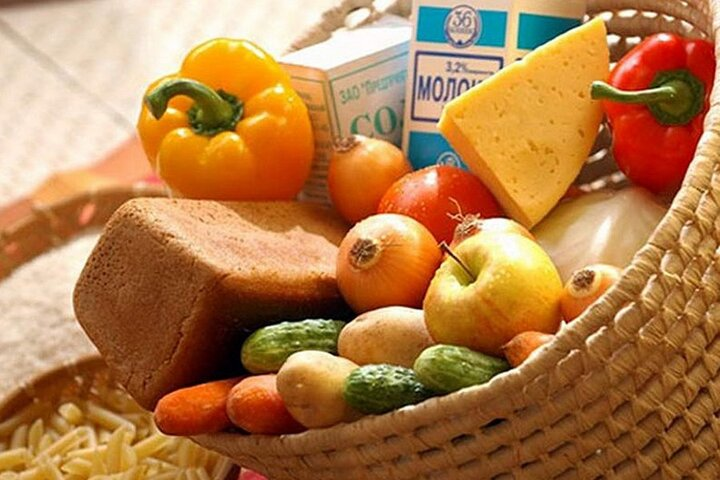 Корзина с продуктами.