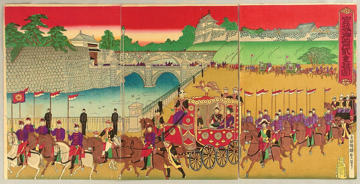Artist:Utagawa Kunisada III Title:Imperial Procession and Nijubashi Bridge Date:1889.