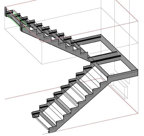 Металлические лестницы с поворотом на 180 градусов