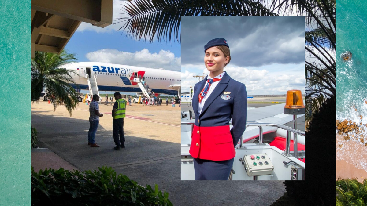 Коллаж для обложки, Доминикана посадка в самолет