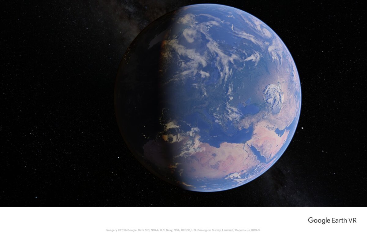 Вид на Землю из программы Google Earth VR