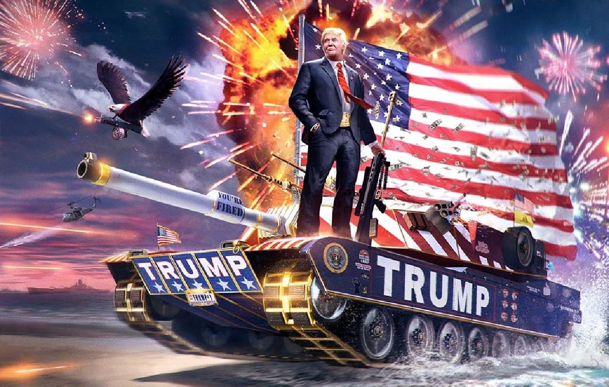 Трамп настолько идиот, что организовал военный парад в Вашингтоне в «День независимости Соединенных Штатов», узнал из Северной Кореи и России? Не выё*ывайся парадами, Трамп.  Соединенные Штаты - такая страна, что ей не нужно выпячивать оружие, демонстрировать или доказывать свою силу и мощь.  Хорошо, если бы это был "День ветеранов", но этот мирный семейный праздник с военной техникой - что к чему.