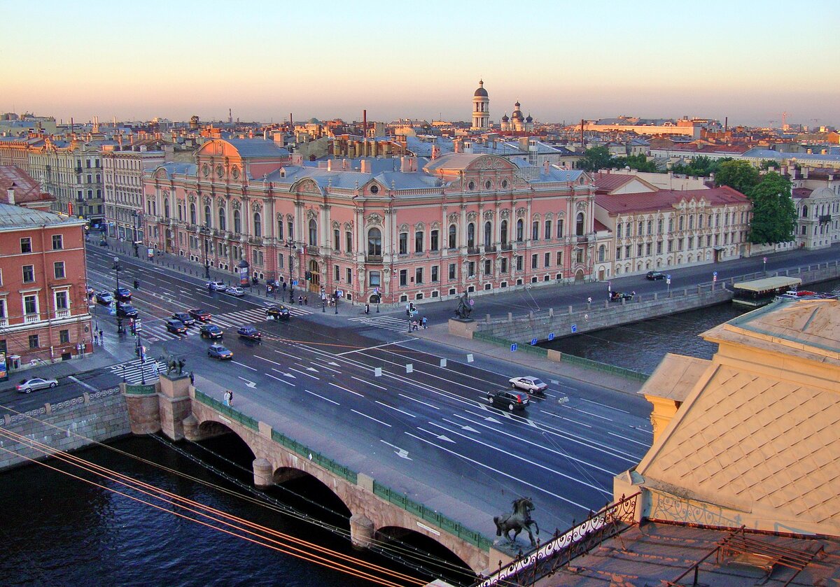 Аничков мост Питер сверху