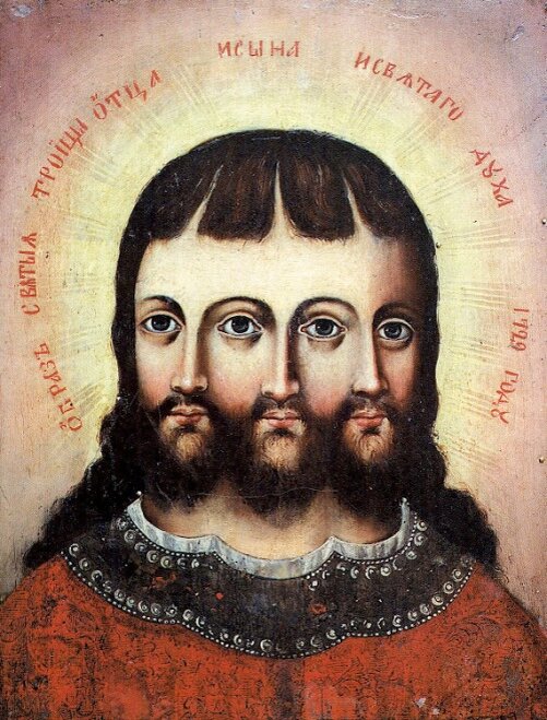 Из Яндекса. Тобольская икона «Троица». Неизвестный автор. 1729 год.