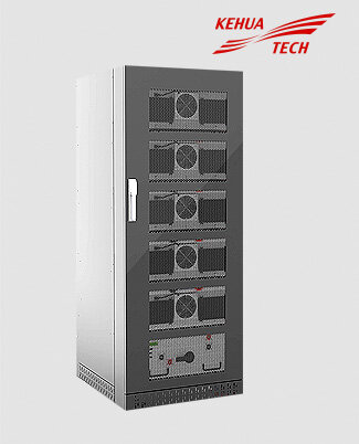 Рис 2 Батарейный шкаф с модулями, которые применяются с ИБП компании Kehua Tech
