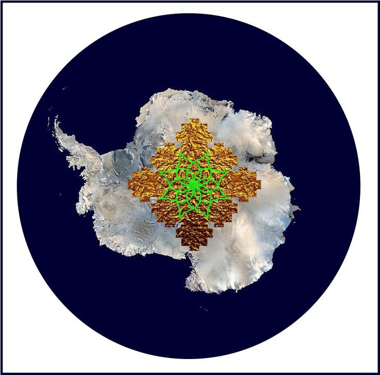 Эмблема Антарктиды — «Золотой Город»  (художественная разработка Щербаковой Дарьи Павловны, 13.06.2014 )