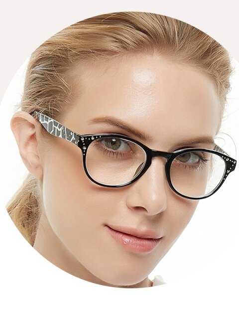 Черная оправа с заушниками с анималистическим принтом