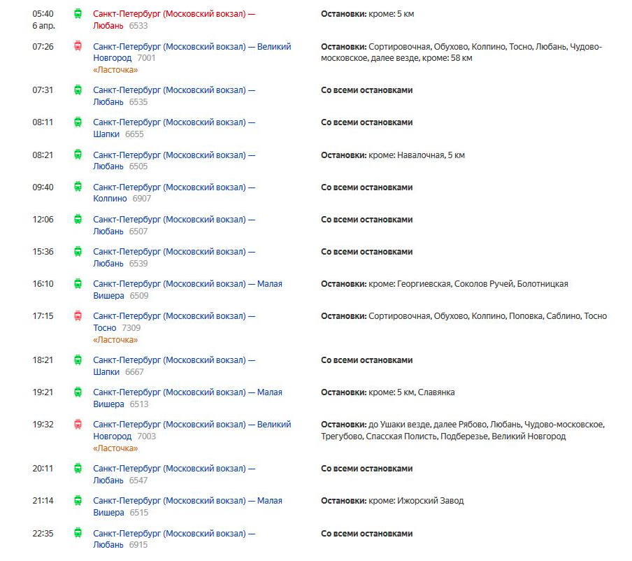 Расписание электричек колпино санкт петербург на сегодня