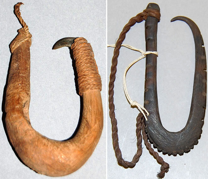 Collection the British Museum: 1 - Oc1981, Q.1659, Французская Полинезия, архипелаг Туамоту; 2 - Oc1906,1013.897, Папуа-Новая Гвинея, острова Маршалл-Беннетт.