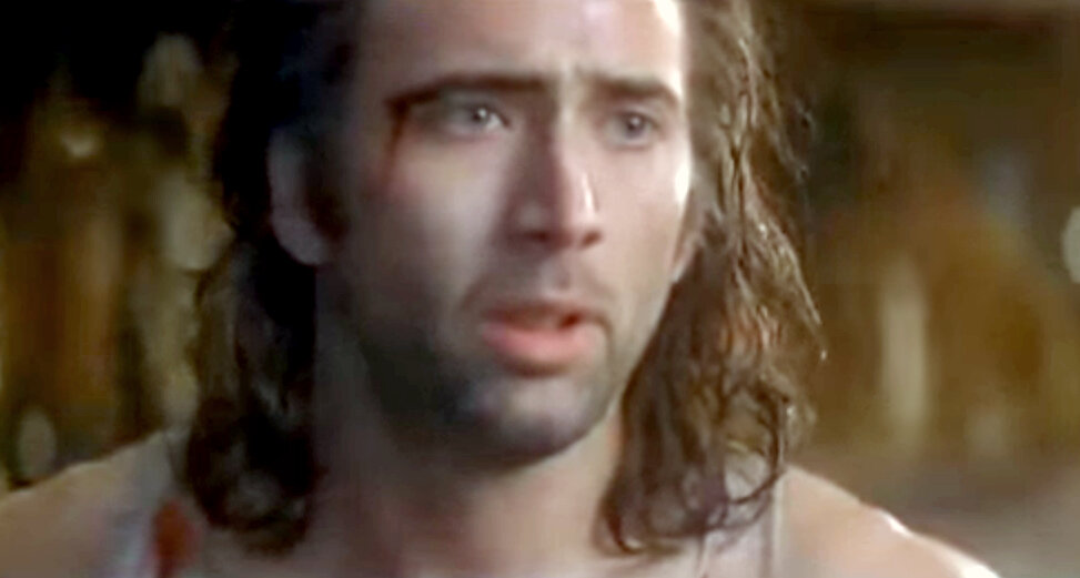 Николас Кейдж в роли Кэмерона По. Кадр из кинофильма "Воздушная тюрьма", 1997 г., режиссер Саймон Уэст, сценарист Скотт Розенберг, композиторы Марк Манчина, Тревор Рэбин. Скриншот кадра для иллюстрации