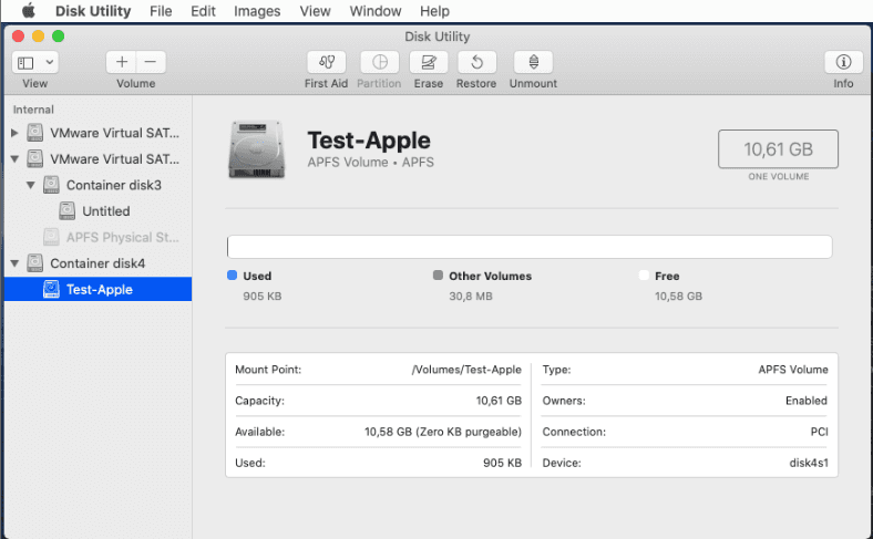  Mac OS Extended (HFS+)Apple File System (ApFS)Количество блоков распределения2 32 (4 billion)2 63 (9 quintillion)Идентификаторы файлов32-bit64-bitМаксимальный размер файла2 63 байт2 63 байтЧастота меток времени1 секунд1 наносекундCopy-on-write +Зашита от падения (Crash-protected)журналируемый+Клонирование файлов и каталогов +Snapshots +Совместное использование пространства (Space sharing) +Шифрование (Native encryption) +Sparse files +Быстрое изменение размера каталога (Fast directory sizing) +