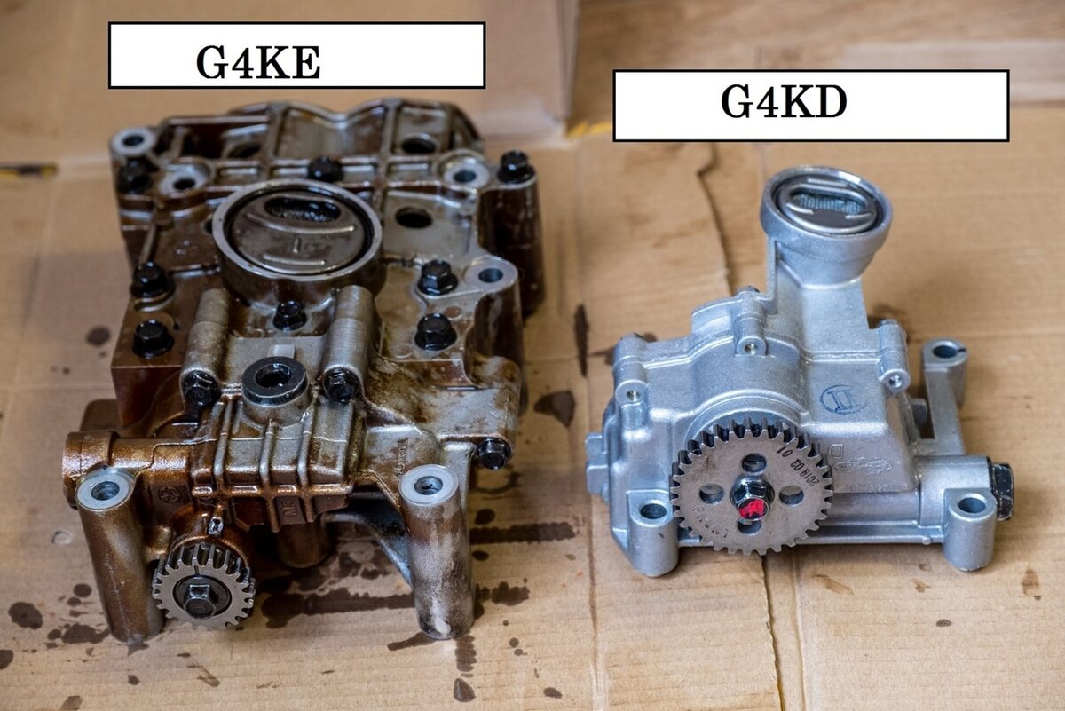 Двигатели G4KE (2.4) построены на том же блоке, что и двигатели G4KD (2.0). Обе модели силовой установки «прославились» одним существенным недостатком – быстрым износом цилиндропоршневой группы.