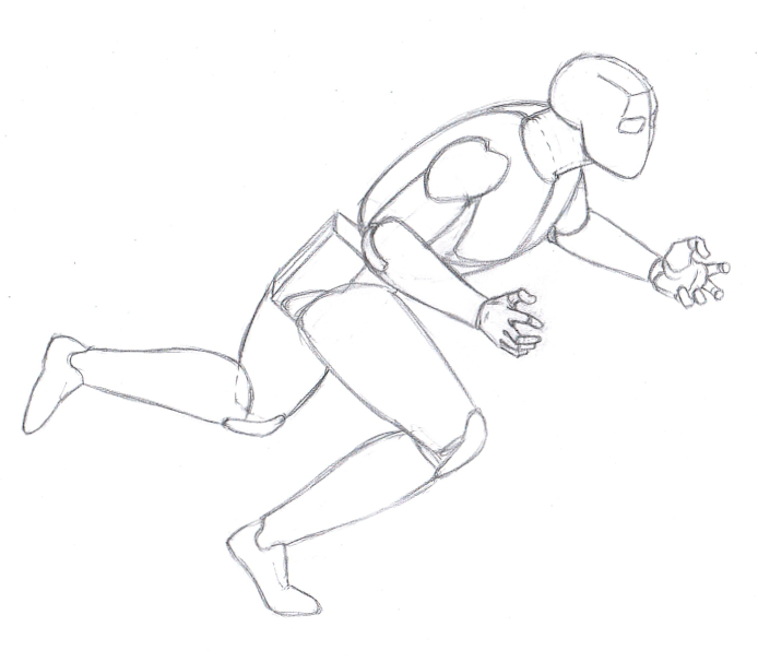 Манекен агрессивно бежит