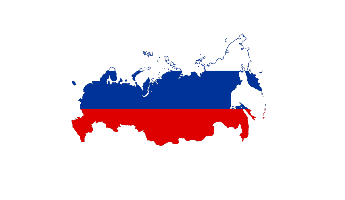 Карта в виде российского флага