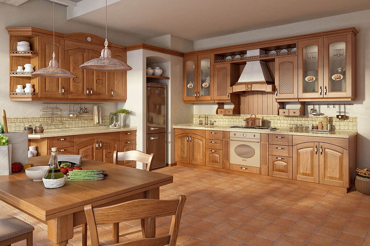 Кухня из массива дуба