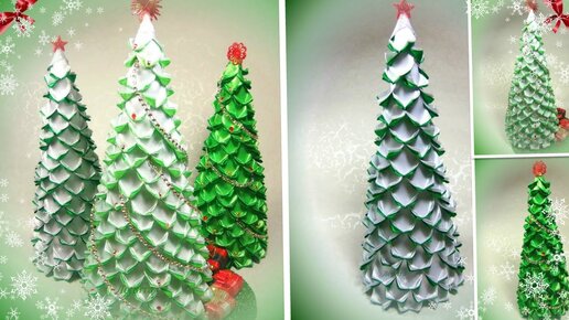 Ёлочка своими руками из атласных лент, канзаши Мк / diy Christmas tree