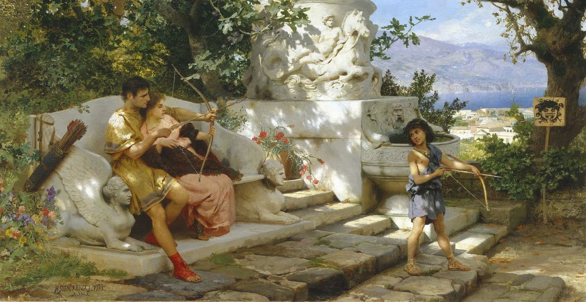 Генрих Ипполитович Семирадский – Опасный урок / Около 1895. Переславль-Залесский Государственный историко-архитектурный и художественный музей-заповедник 