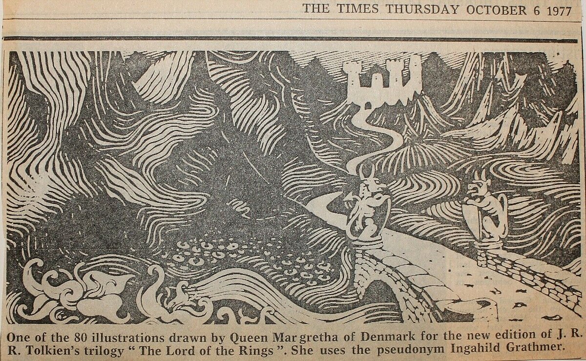 Рисунки к "Властелину колец", выполненные королевой Дании Маргрете II