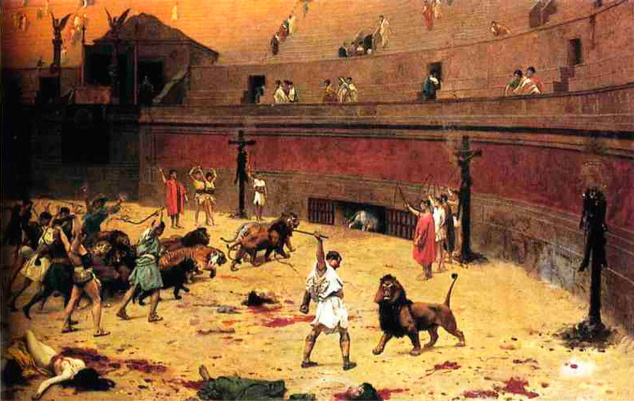  Жан-Леон Жером, Битва со львами в цирке, 1902 