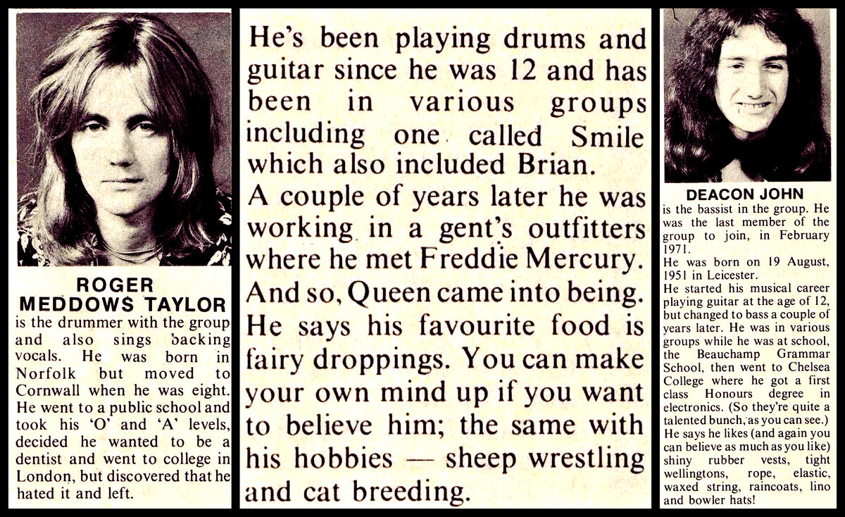 Газетная заметка, 1973 год. Информация о Роджере Тейлоре и Джоне Диконе.