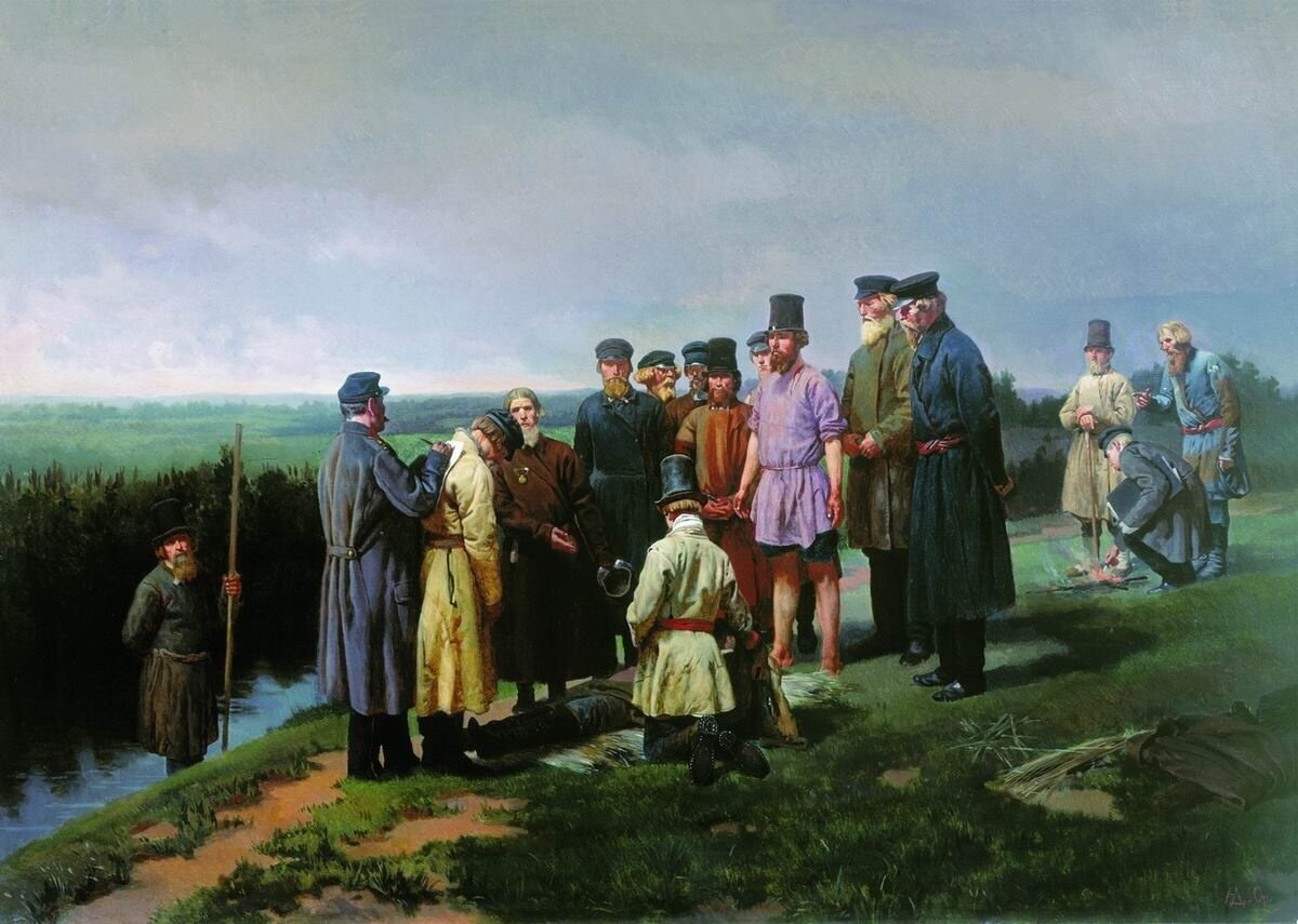 Картина сельский сход