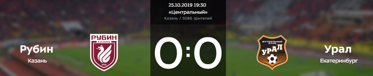  Рубин с Уралом так и не смогли забить друг другу голы. По владению мячом Рубин немного превзошел Урал 54 на 46 %. По ударом тоже Рубин превзошел Урал, но забить так не кто и не смог.-2